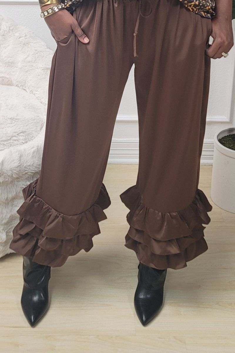 Chocolate Ruffle Joggers